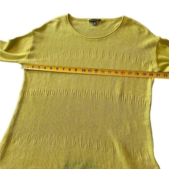 Parkhurst Sweater Semi Sheer Lime Green 100% Cotton Womens Medium - Picture 6 of 13
